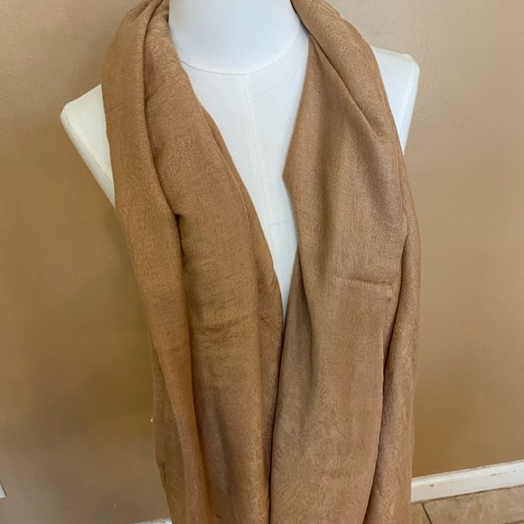 Pashmina Tan Fringe Wrap Scarf - Picture 2 of 7